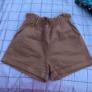Brown high-rise shorts